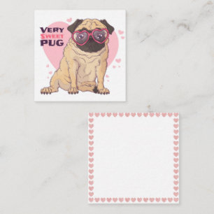 Mops kärlek anteckningskort