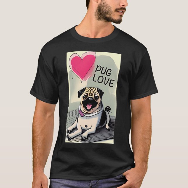 Mops kärlek t shirt (Framsida)