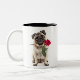 Mops kärlek Två-Tonad mugg