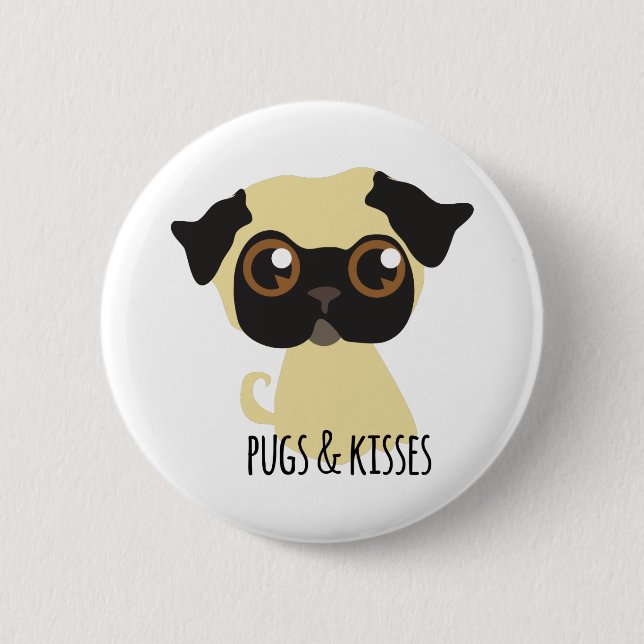 Mops & kyssar knapp (Framsida)