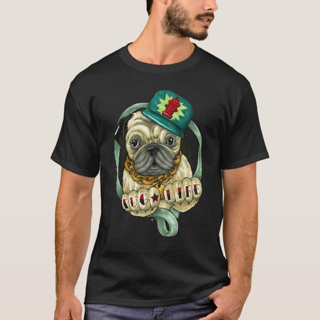 Mops liv illustration t shirt (Framsida)