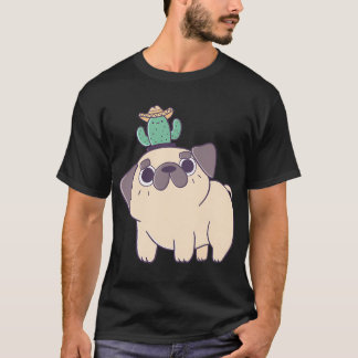 Mops med kaktushatt t shirt