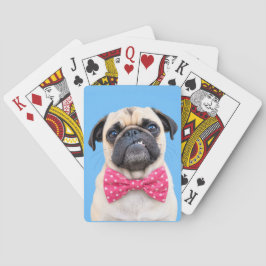 Mops med rosa rosett casinokort