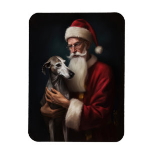 Mops med Tomte Glädjande Jul Magnet