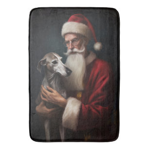 Mops med tomten Festiv jul Badrumsmatta