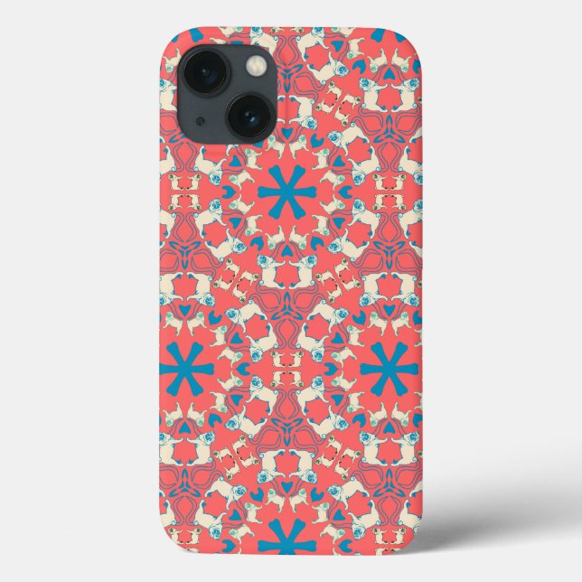 Mops Muster auf corall (Baksida)