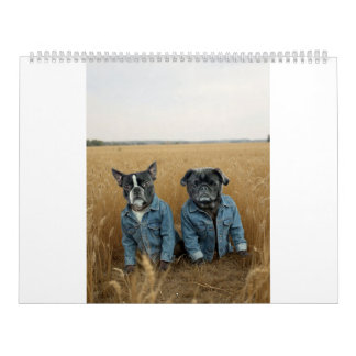 mops- och Boston terrier-kalender Kalender