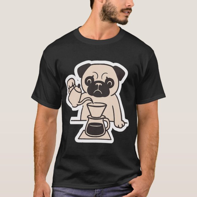 Mops och kaffe t shirt (Framsida)