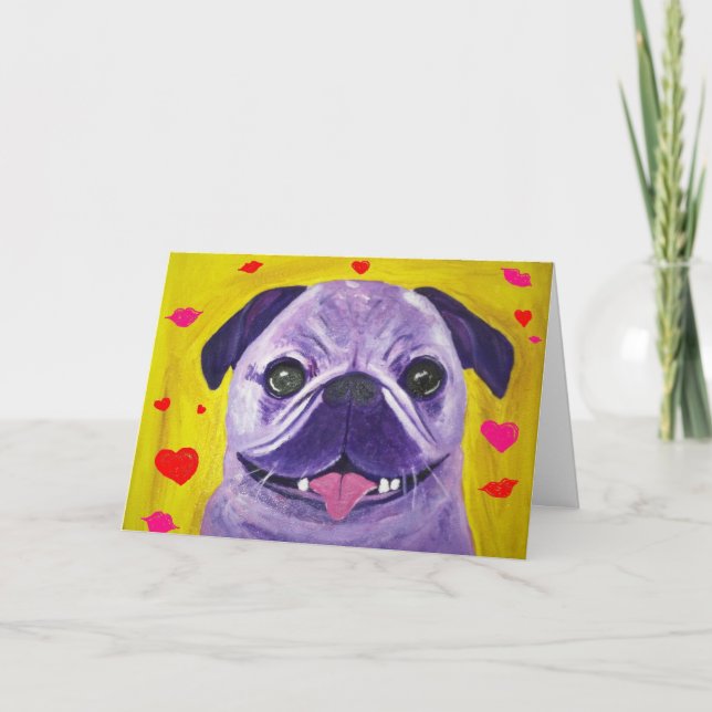 Mops och kyssar kort (Framsida)