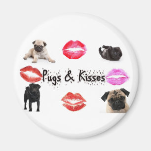 Mops och kyssar magnet