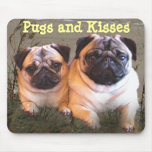 Mops och kyssar Mousepad Musmatta (Framsidan)