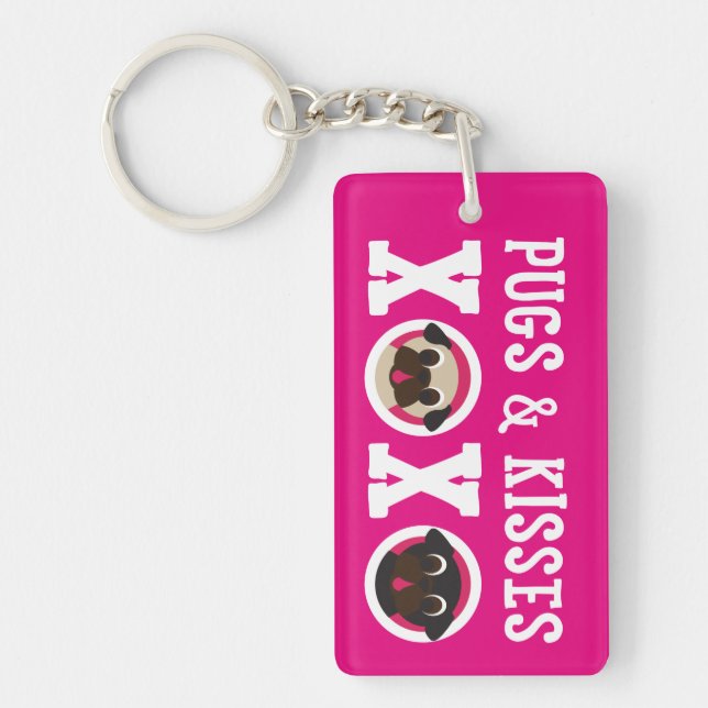 Mops och kyssar XOXO lismar svart mops (Framsidan)