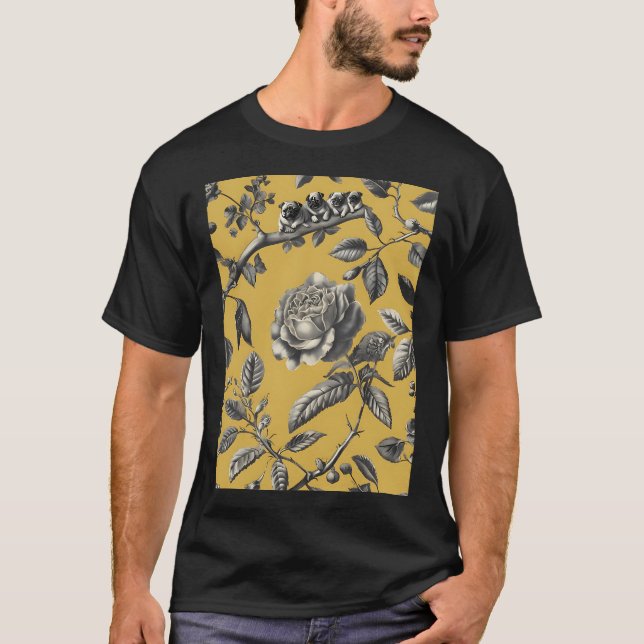 Mops på en gren t shirt (Framsida)