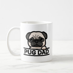 MOPS PAPPÅ – Roligt & Sött Mops Älskar Present Kaffemugg
