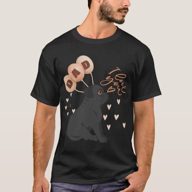 Mops Pappa T Shirt (Framsida)