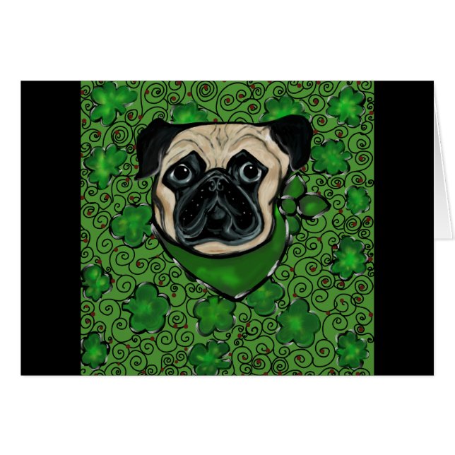 Mops Patty Hälsningskort (Framsidan Horizontal)