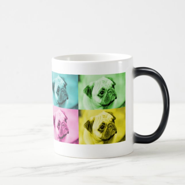 Mops "pop art" Verwandlungstasse Magisk Mugg (Höger)