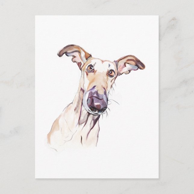 Mops Postkort, Hund Illustration Vykort (Framsida)