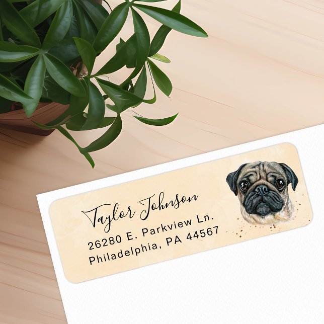 Mops Returadressetikett Returadress Etikett (Skapare uppladdad)