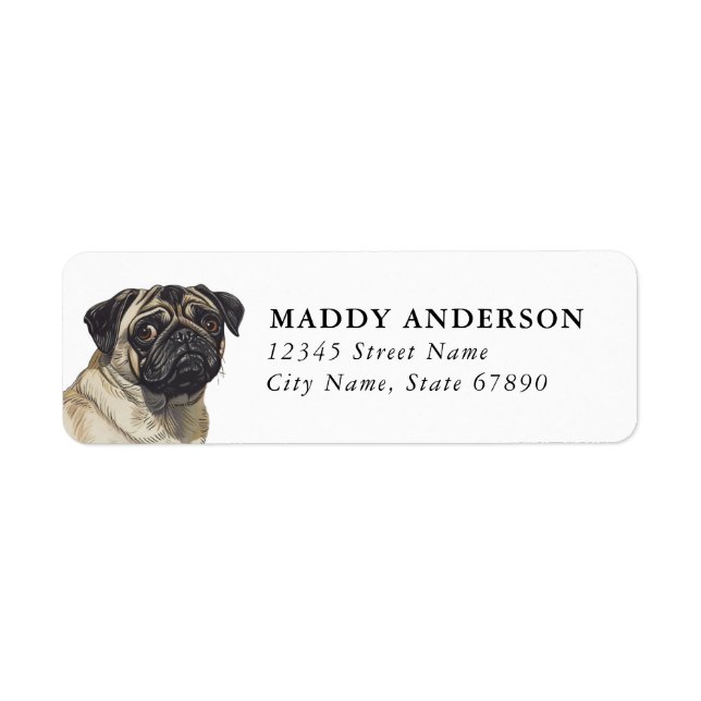 Mops Returadressetiketter Returadress Etikett (Framsidan)