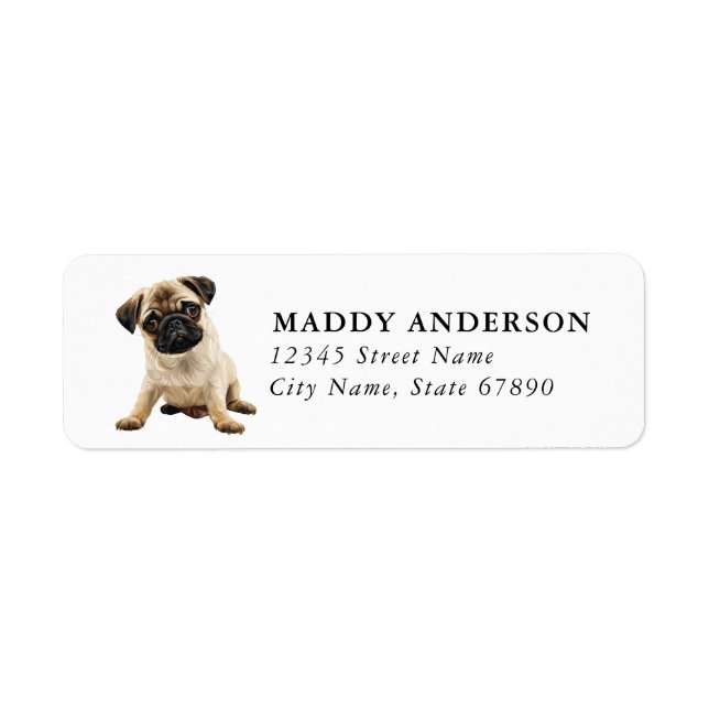 Mops Returadressetiketter Returadress Etikett (Framsidan)