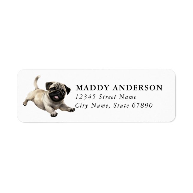 Mops Returadressetiketter Returadress Etikett (Framsidan)