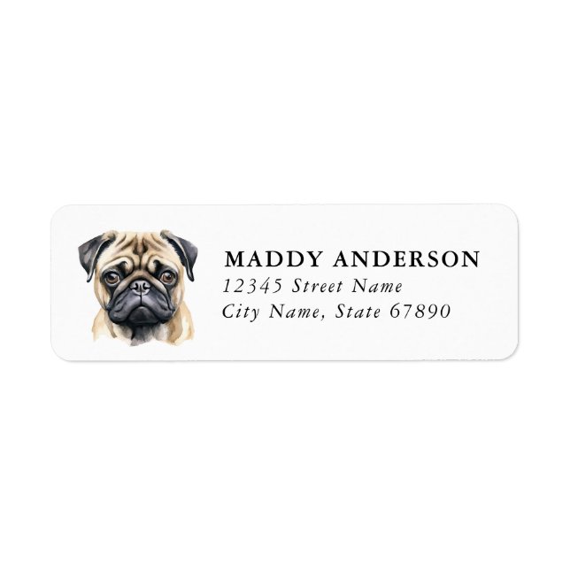 Mops Returadressetiketter Returadress Etikett (Framsidan)