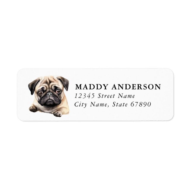 Mops Returadressetiketter Returadress Etikett (Framsidan)