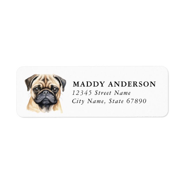 Mops Returadressetiketter Returadress Etikett (Framsidan)
