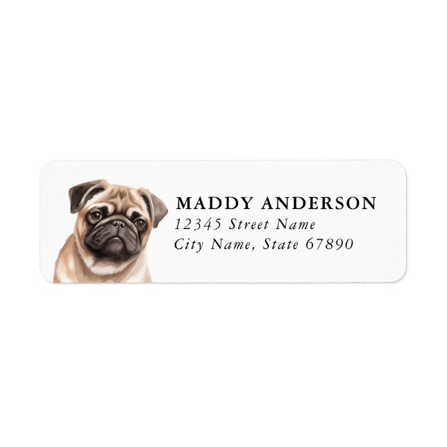 Mops Returadressetiketter Returadress Etikett (Framsidan)