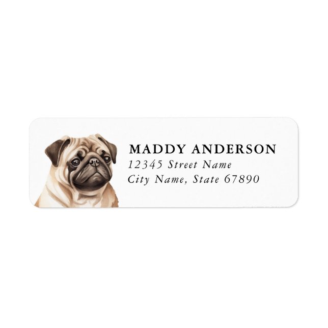 Mops Returadressetiketter Returadress Etikett (Framsidan)