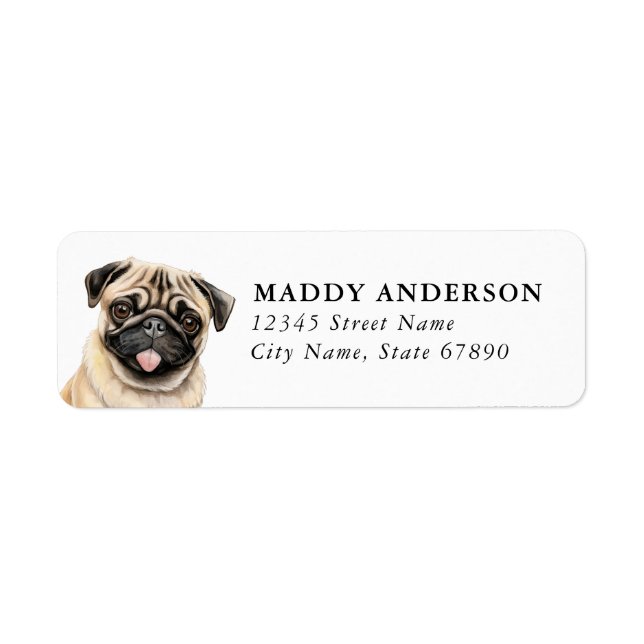 Mops Returadressetiketter Returadress Etikett (Framsidan)