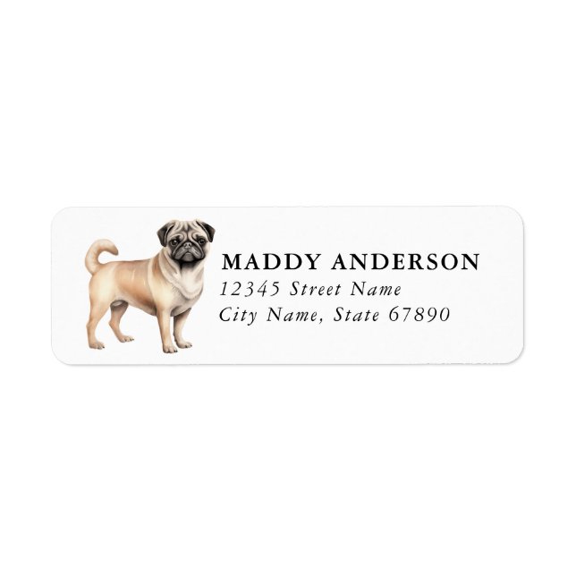 Mops Returadressetiketter Returadress Etikett (Framsidan)