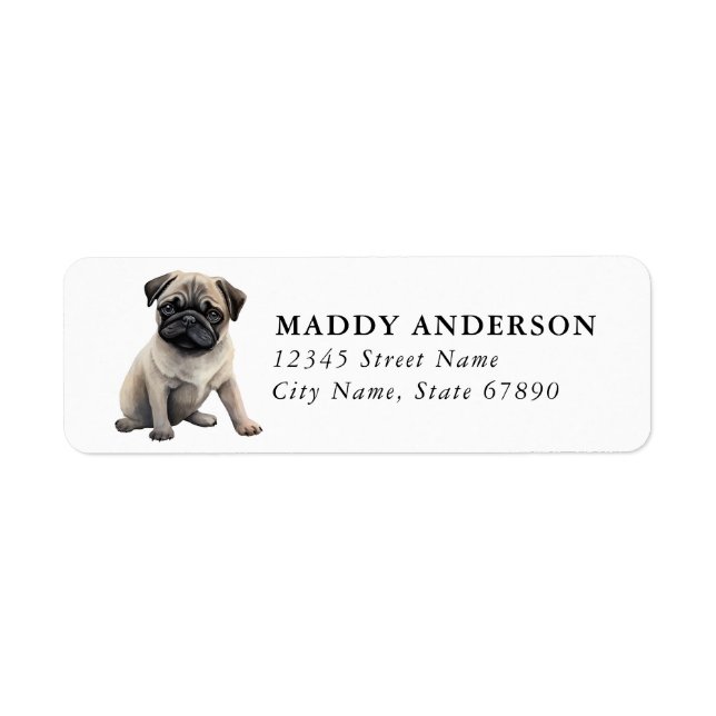 Mops Returadressetiketter Returadress Etikett (Framsidan)