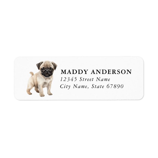Mops Returadressetiketter Returadress Etikett (Framsidan)