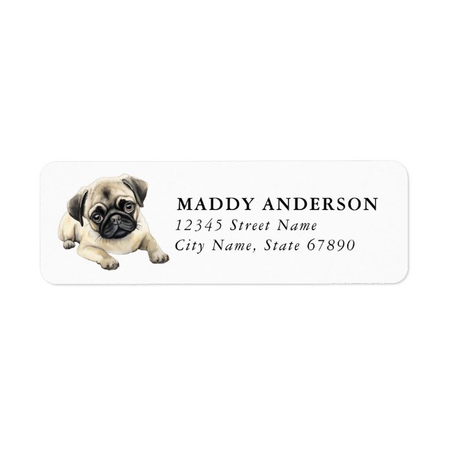 Mops Returadressetiketter Returadress Etikett (Framsidan)