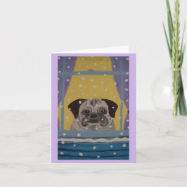 Mops ser det snöa inbjudan