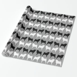 Mops Silhuett Mönster Presentpapper