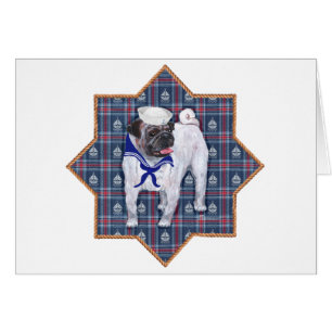 Mops Sjöman Hälsningskort