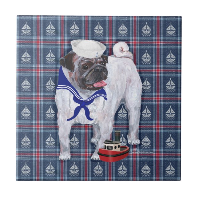 Mops Sjöman Kakelplatta (Framsidan)