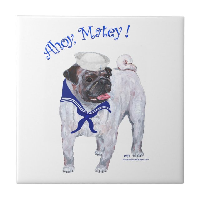 Mops Sjöman Kakelplatta (Framsidan)
