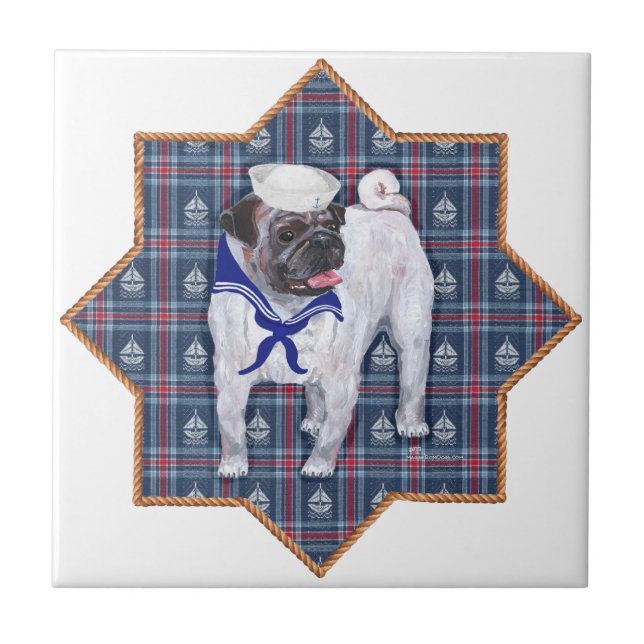 Mops Sjöman Kakelplatta (Framsidan)