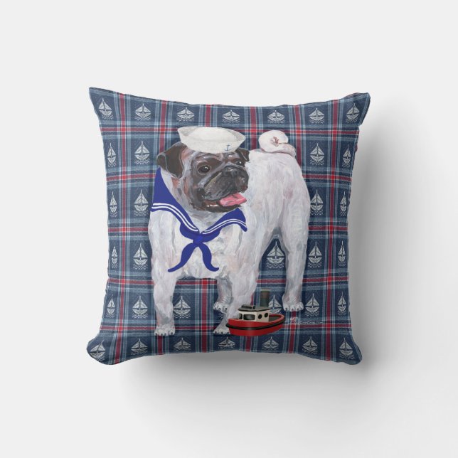 Mops Sjöman Kudde (Framsida)