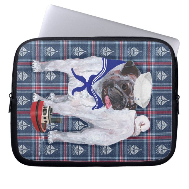 Mops Sjöman Laptop Sleeve (Framsidan)