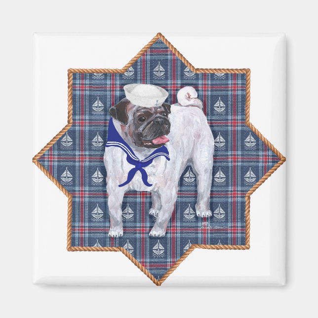 Mops Sjöman Magnet (Framsidan)