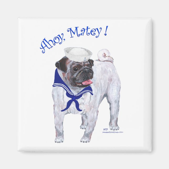 Mops Sjöman Magnet (Framsidan)