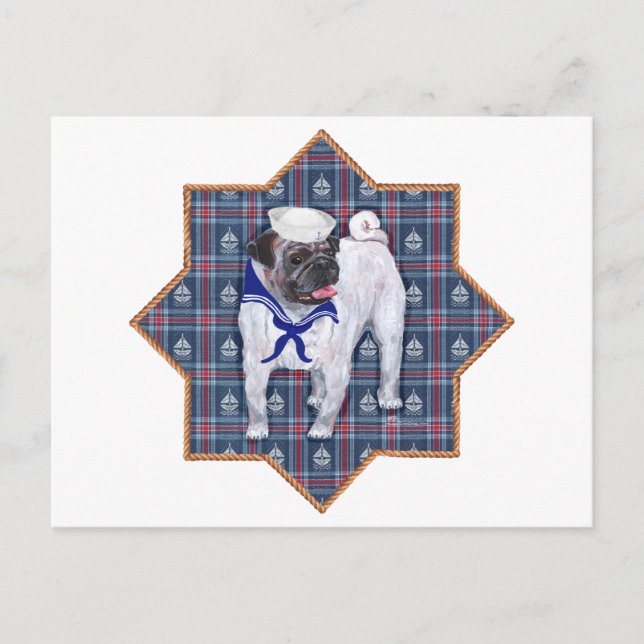 Mops Sjöman Vykort (Framsida)