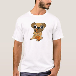 Mops som AB leker saxofontecknaden T-shirt