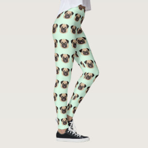 Mops Söt Hund Älskare Mönster Leggings
