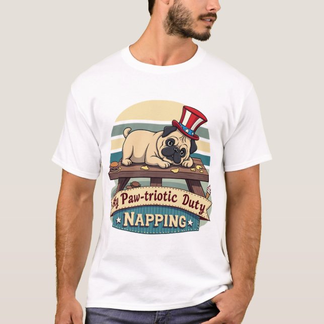 Mops sover t shirt (Framsida)